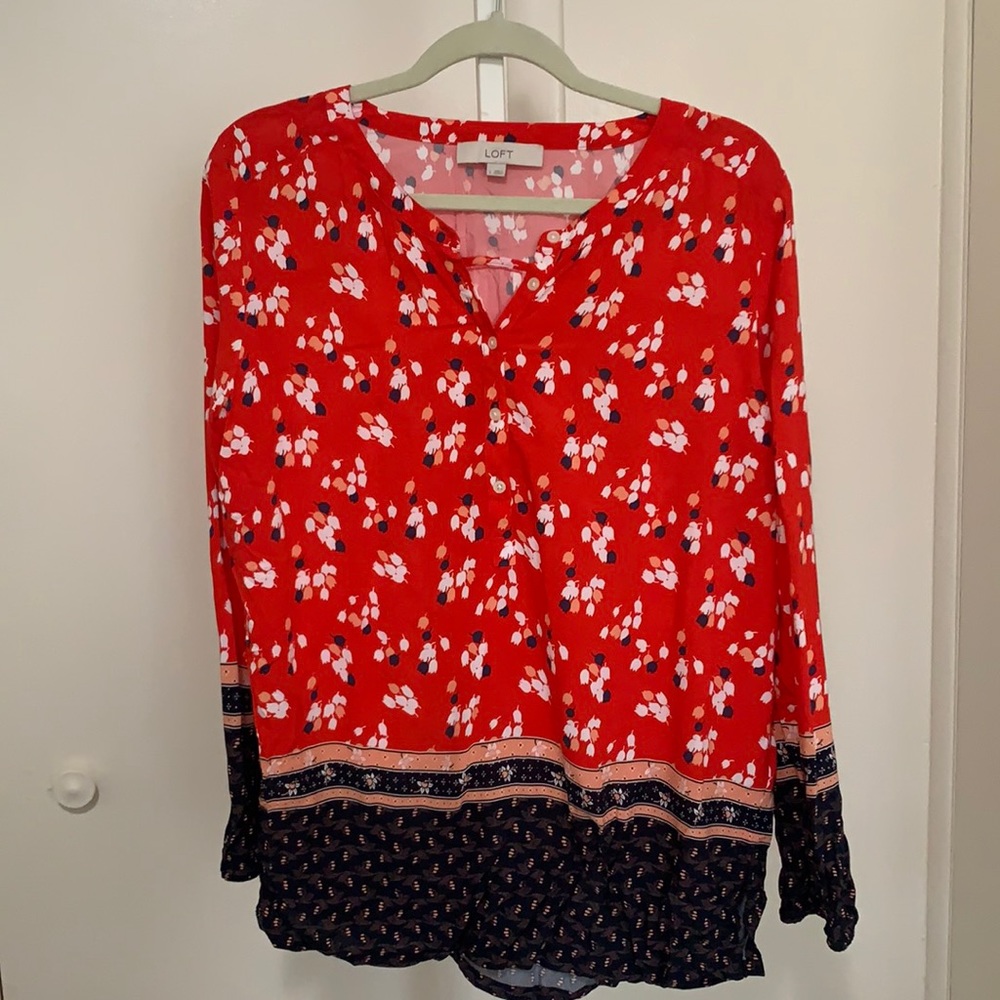 LOFT Bright Floral Blouse